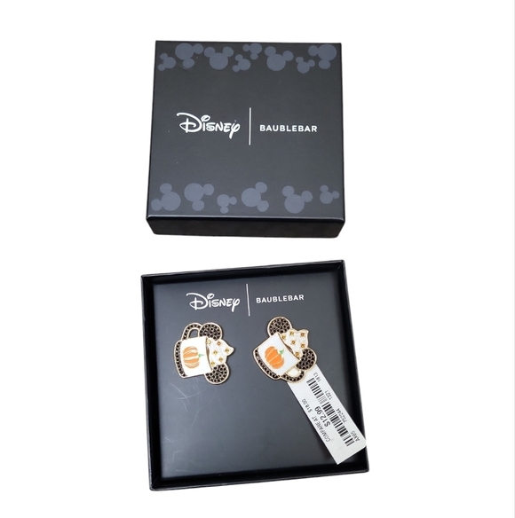 Disney x Baublebar Pumpkin Spice Latte Mickey Earrings Halloween Thanksgiving - Picture 2 of 2